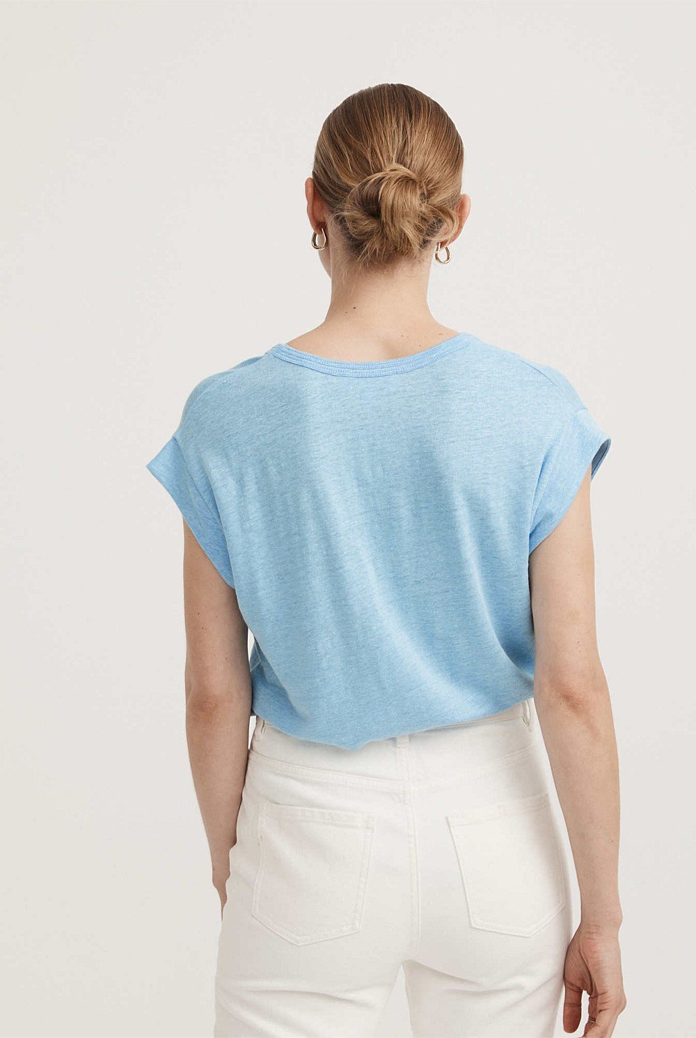 Linen V Neck Tee