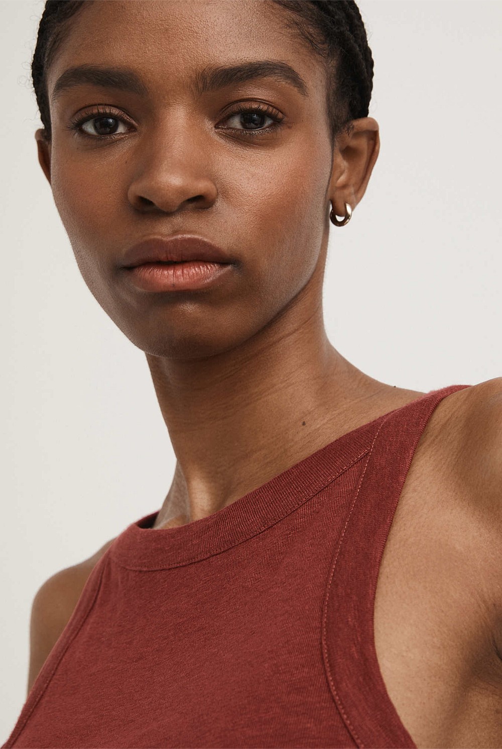 Linen Bind Detail Tank