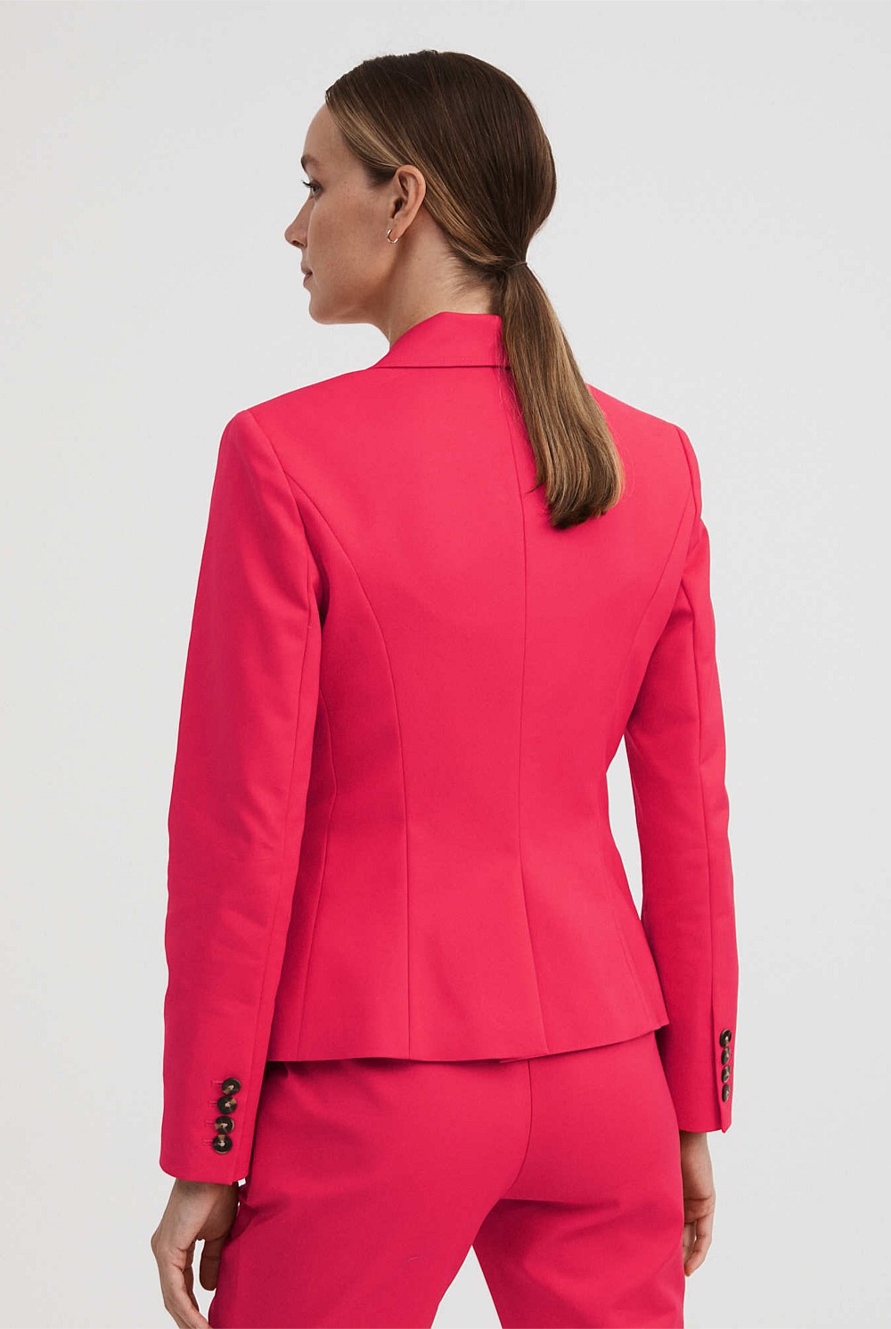 Cotton Blend Double-Breasted Blazer