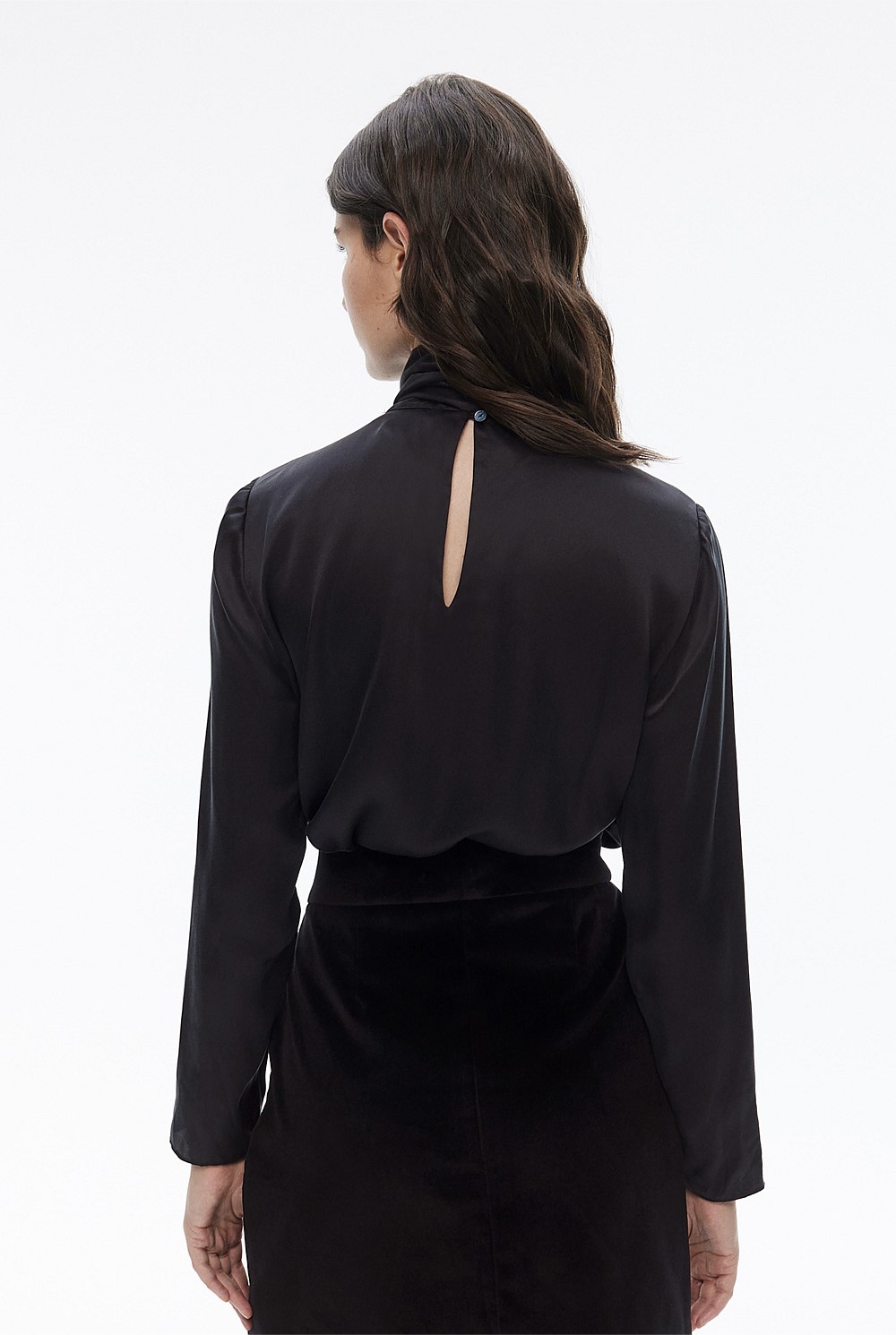 Silk Satin Pussybow Blouse