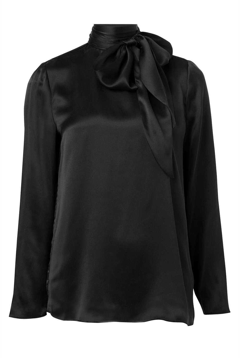 Silk Satin Pussybow Blouse
