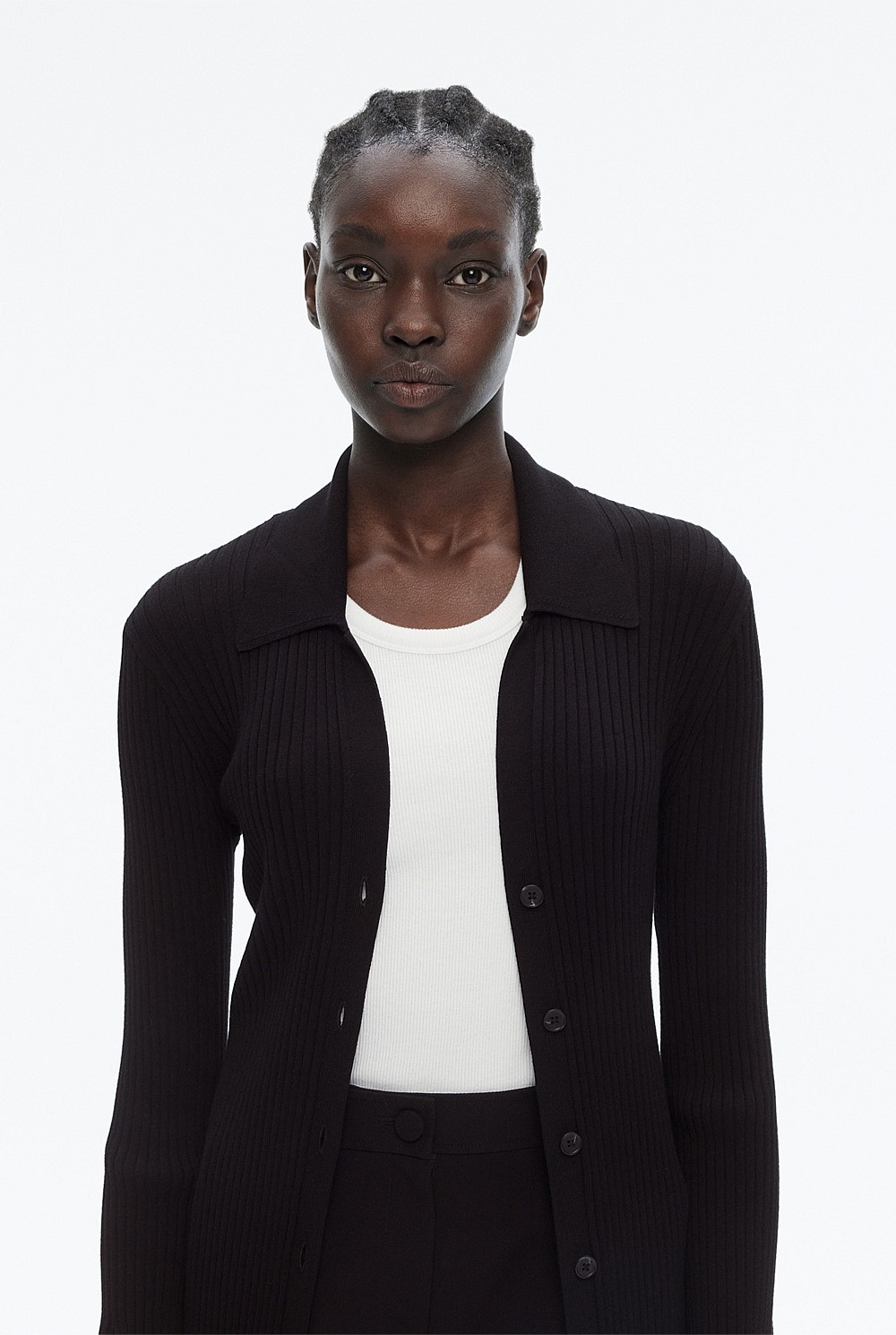 Button Through Rib Longline Cardigan