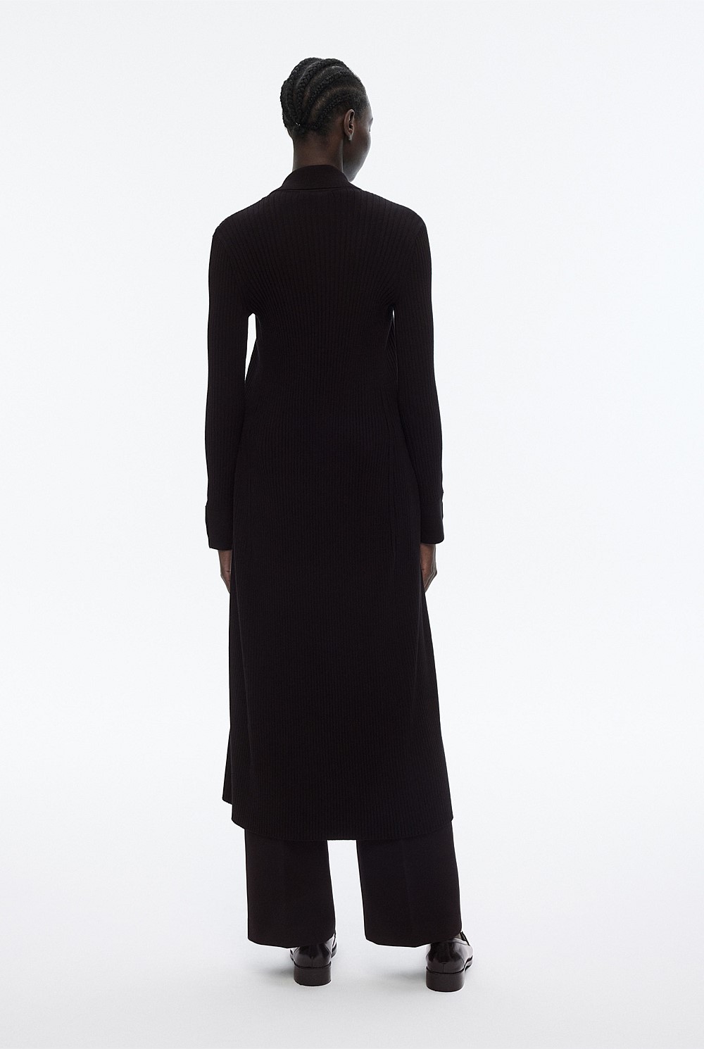 Button Through Rib Longline Cardigan