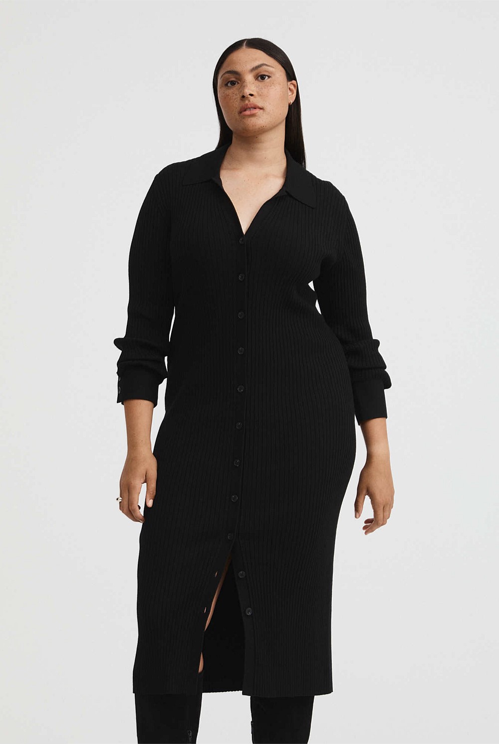 Button Through Rib Longline Cardigan
