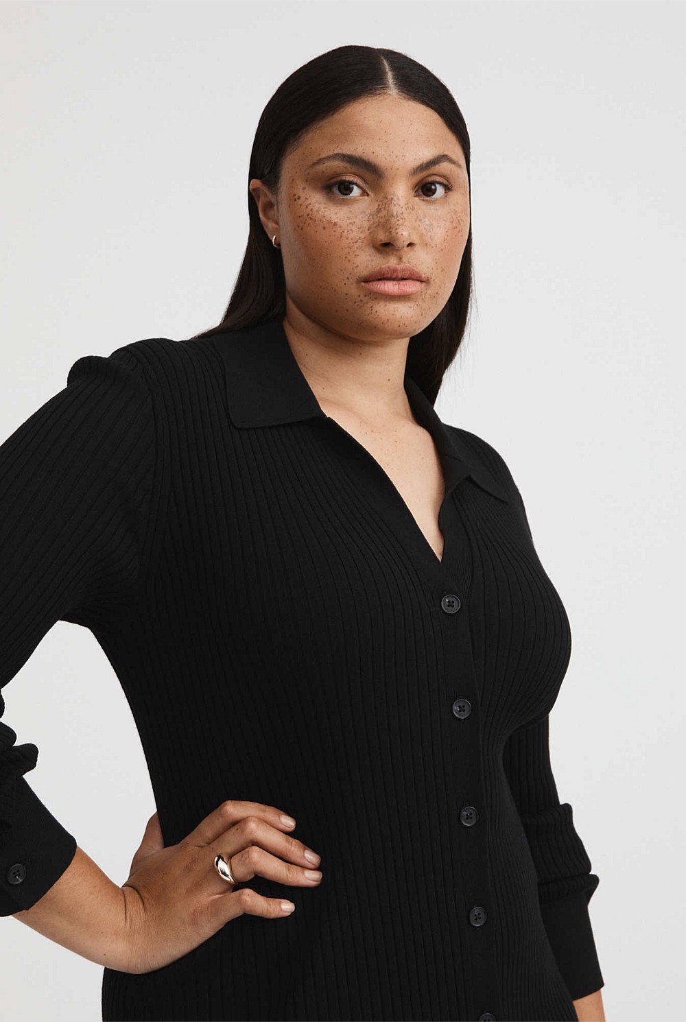Button Through Rib Longline Cardigan