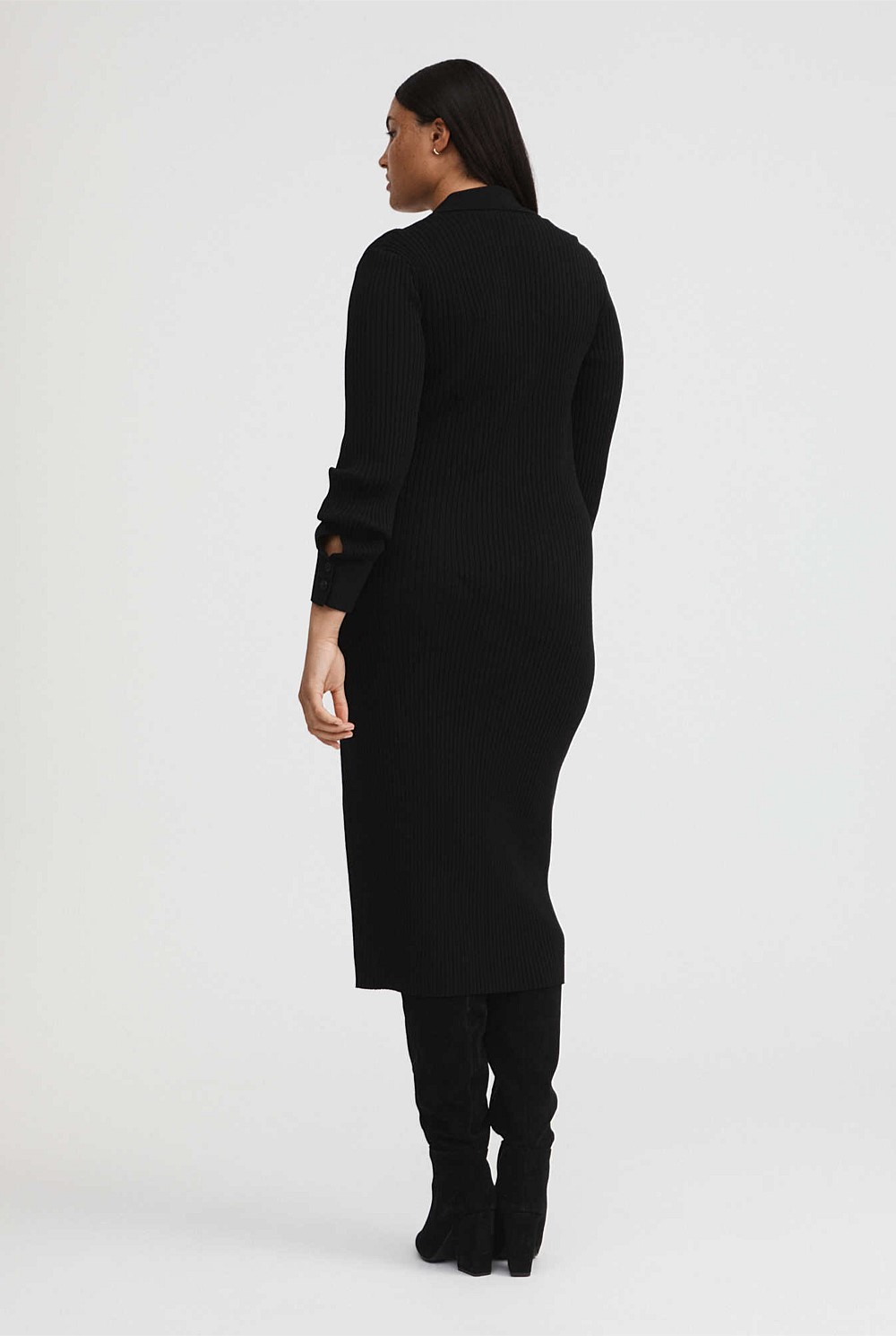 Button Through Rib Longline Cardigan
