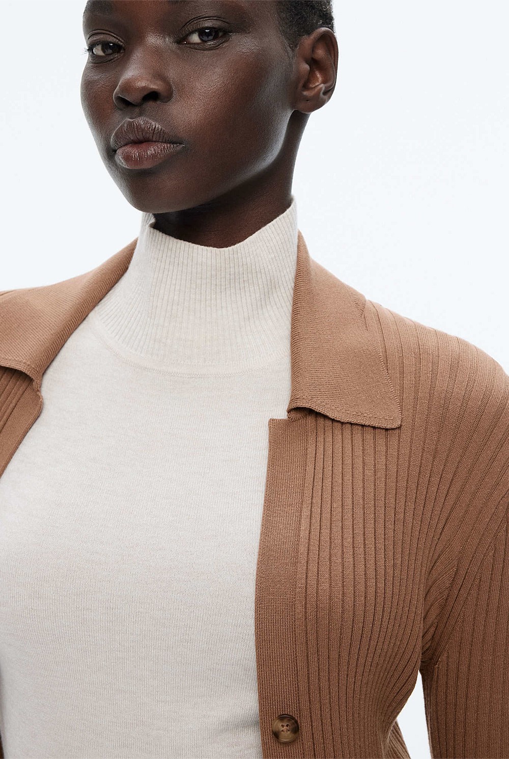 Button Through Rib Longline Cardigan