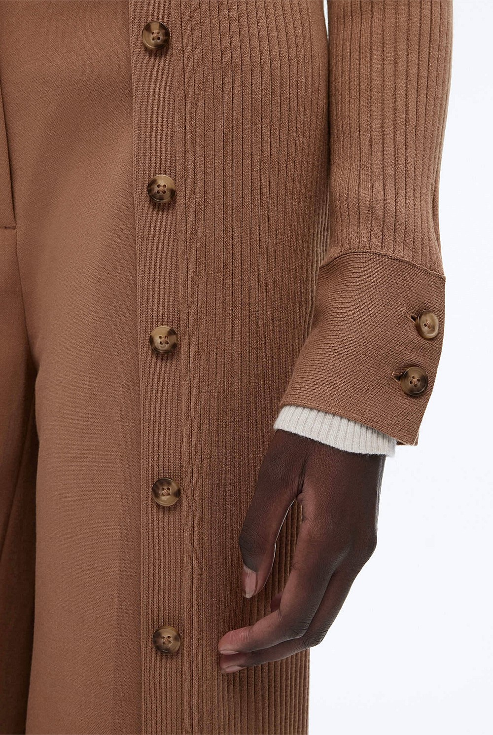 Button Through Rib Longline Cardigan