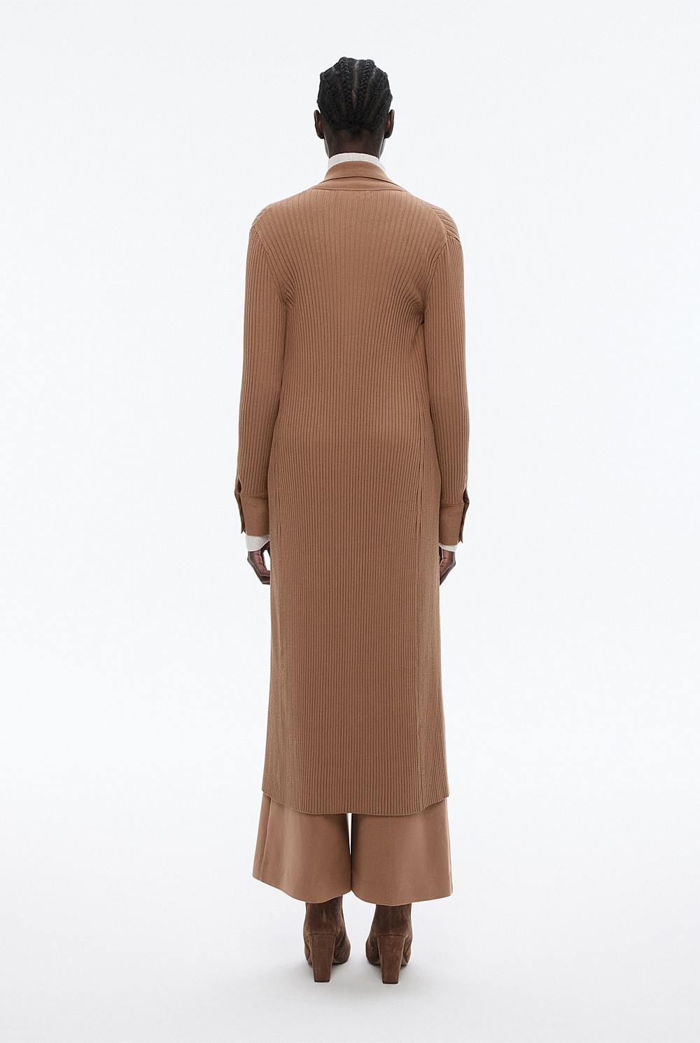 Button Through Rib Longline Cardigan