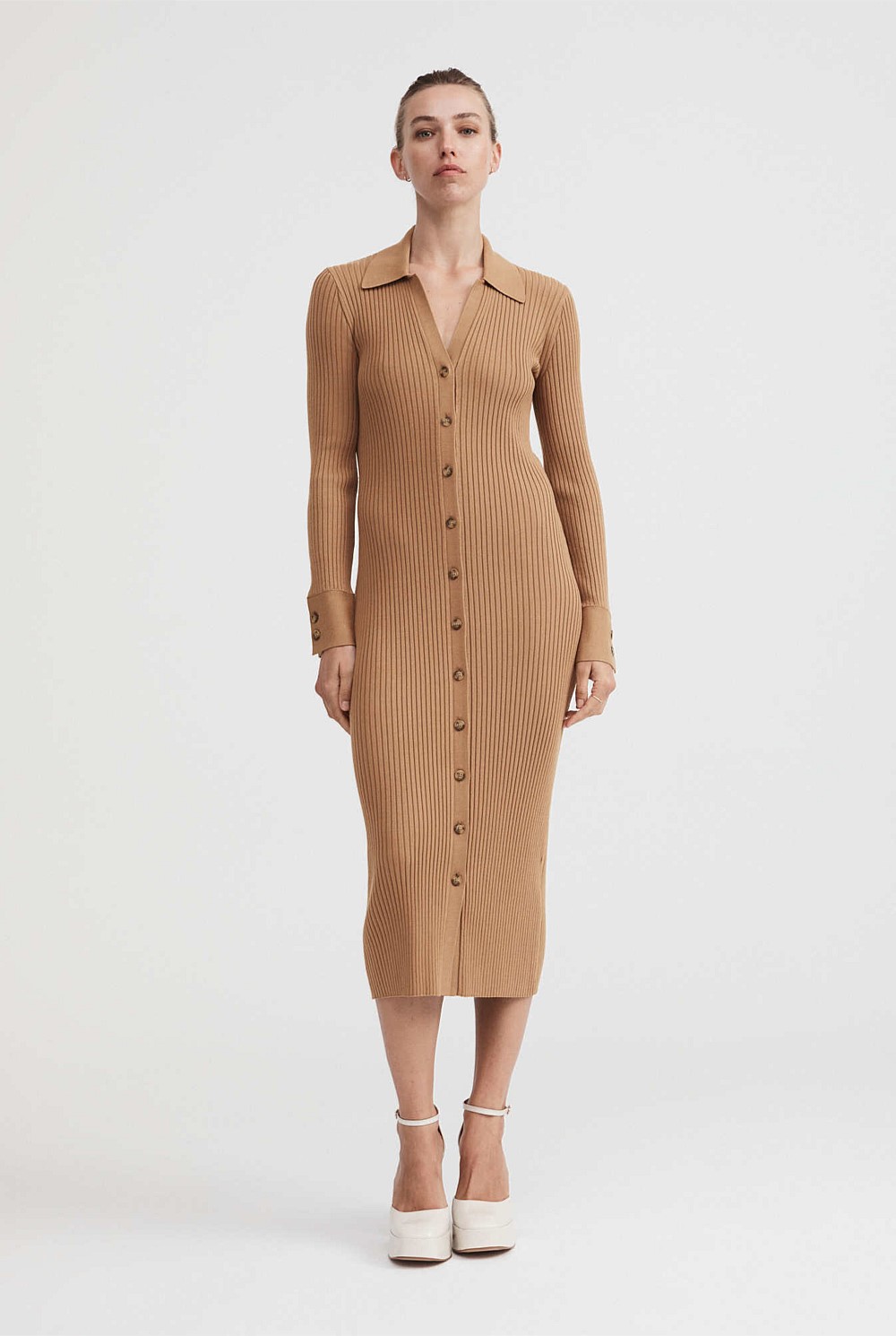 Button Through Rib Longline Cardigan