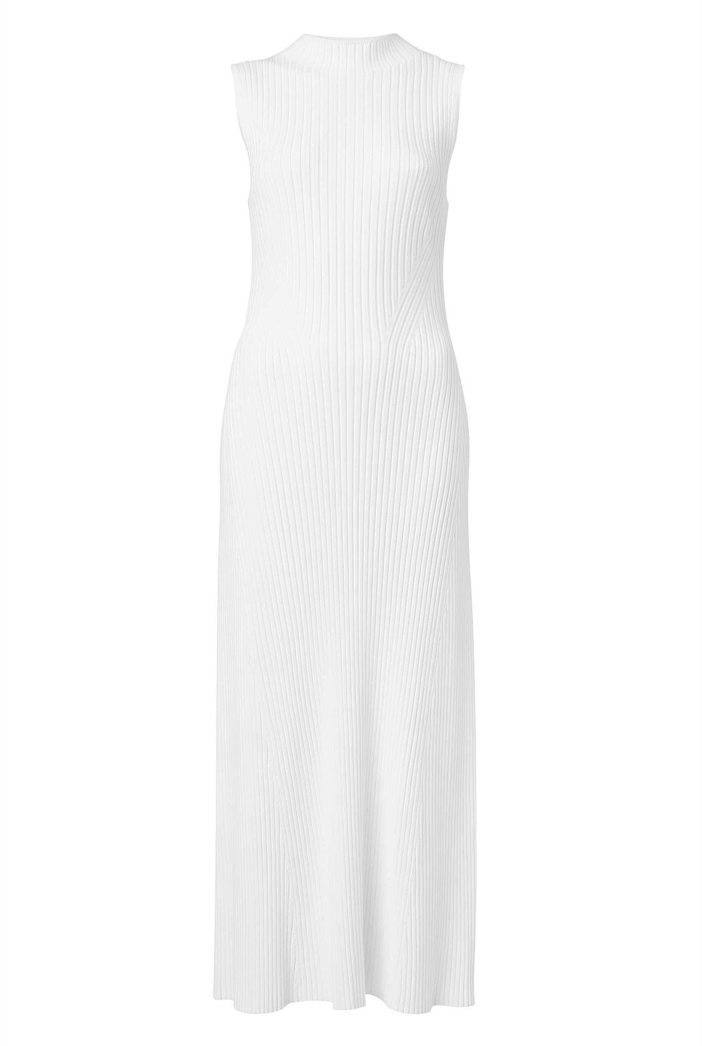 Chalk Knit Rib Mock Neck Dress - Women's A Line Dresses | Witchery