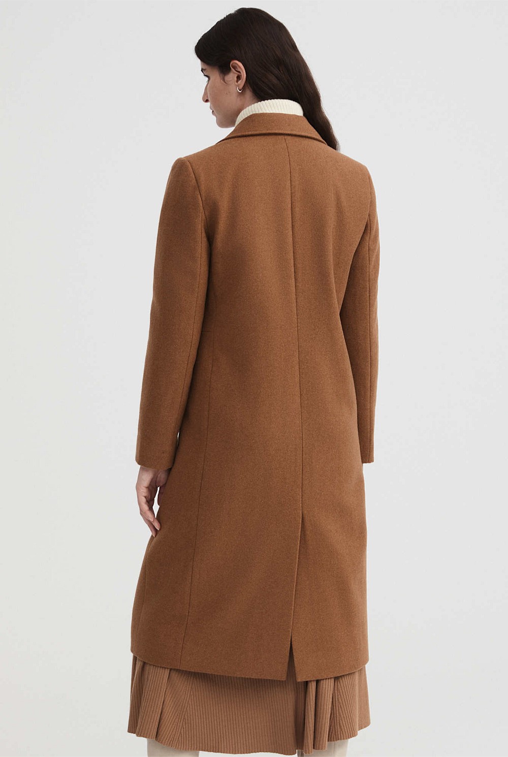 Classic Wool Blend Double Breasted Coat