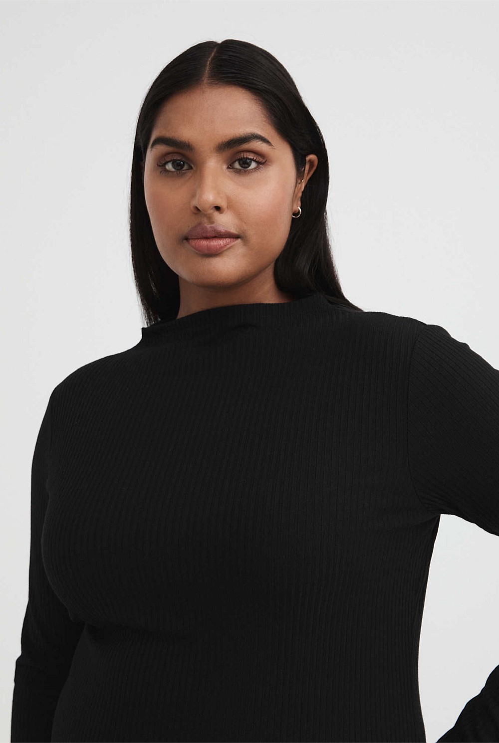 Mock Neck Rib Dress