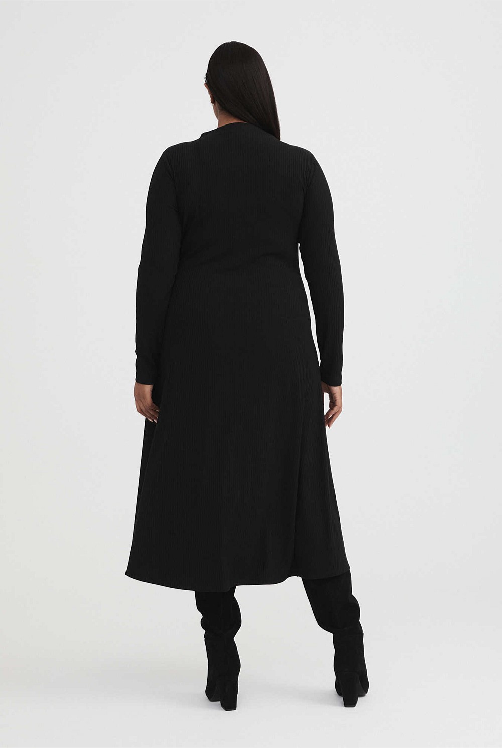 Mock Neck Rib Dress