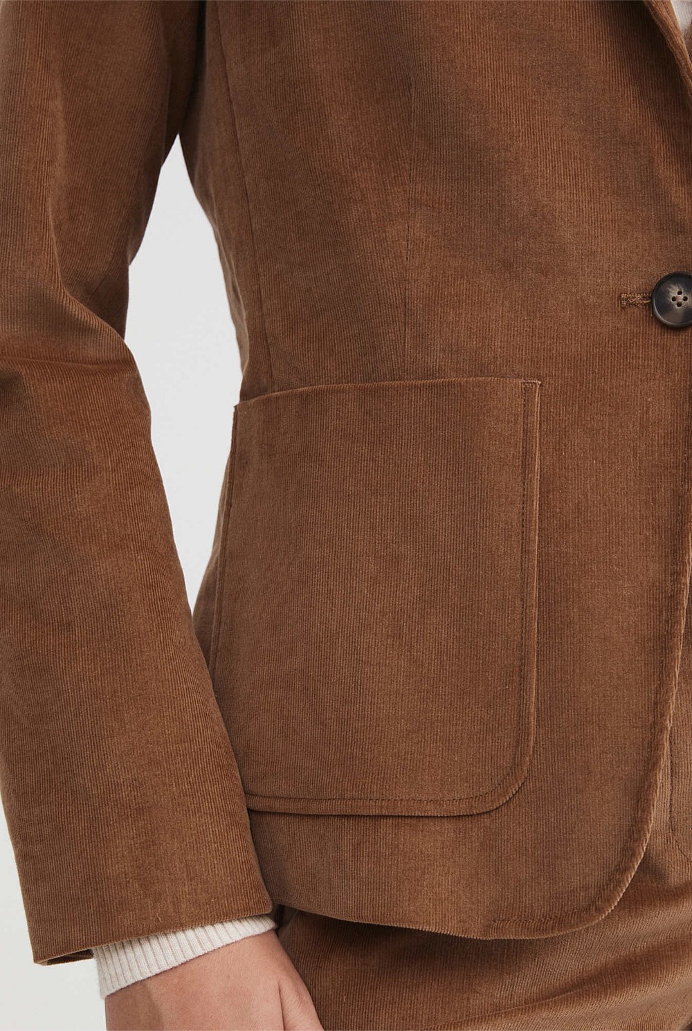 Cotton Cord Single Breasted Blazer
