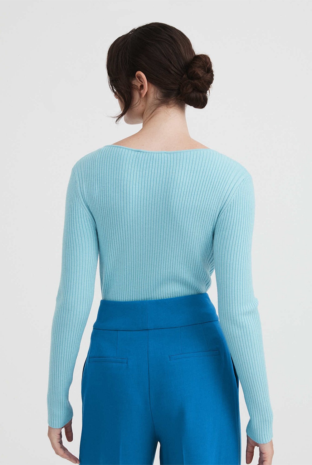 Boat Neck Rib Knit