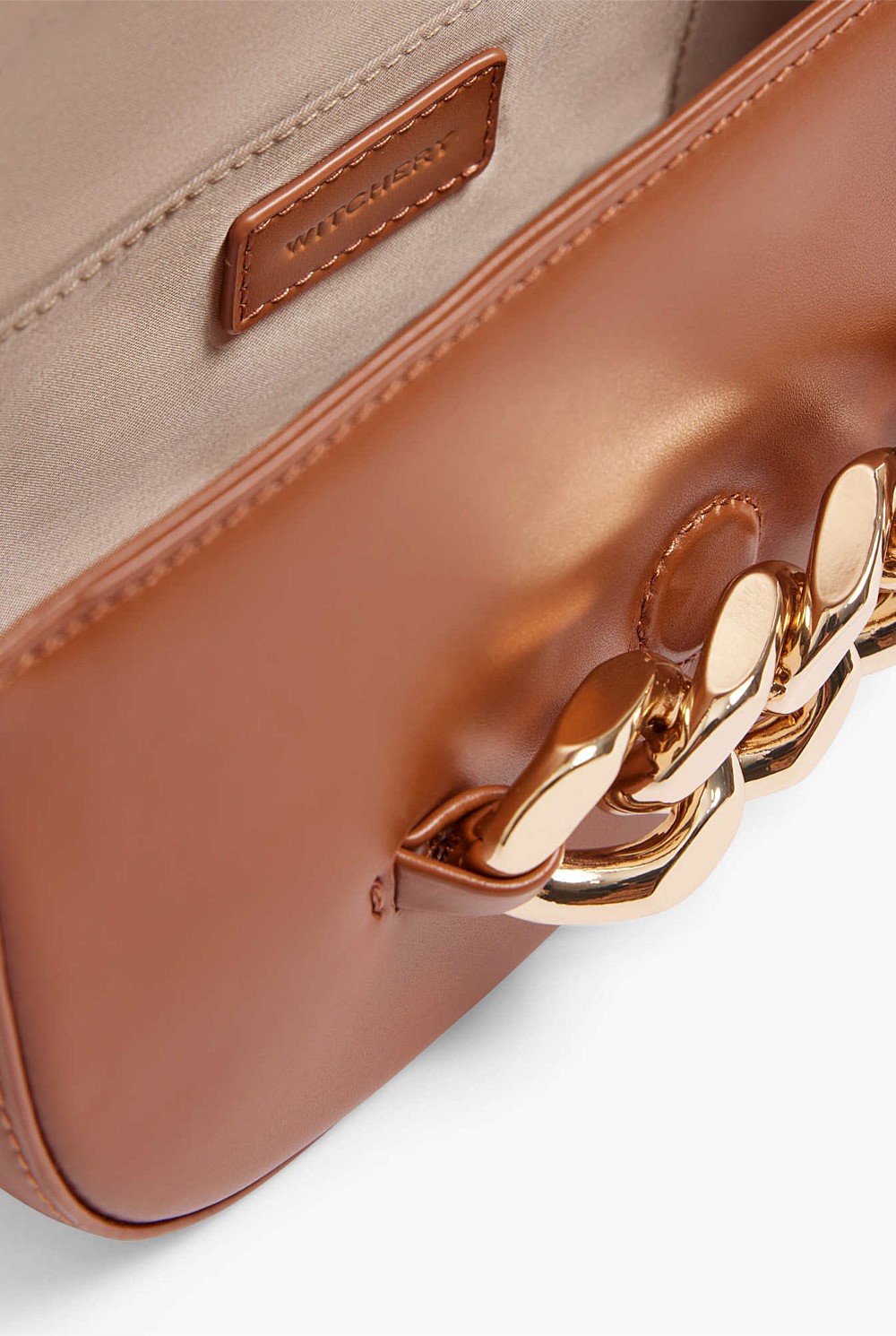 Chain Detail Leather Bag
