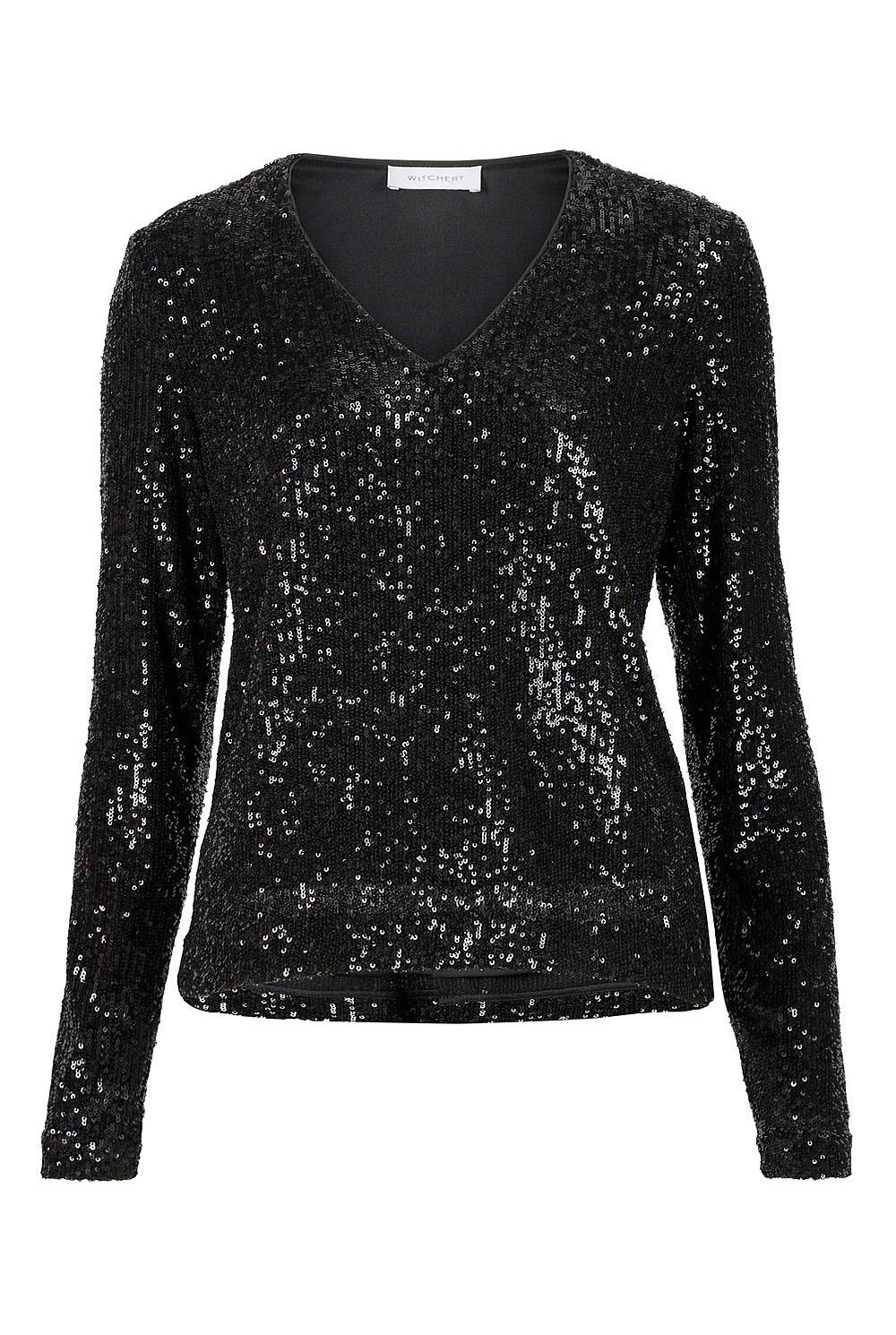 Sequin V Neck Top