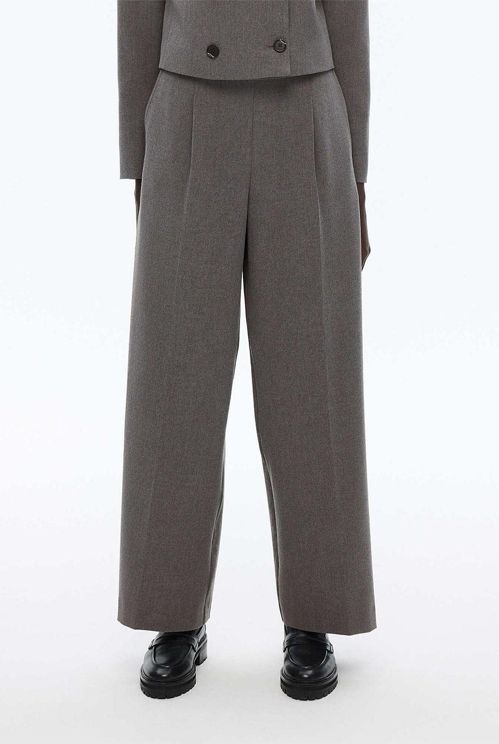 Waist Detail Wide Leg Trouser