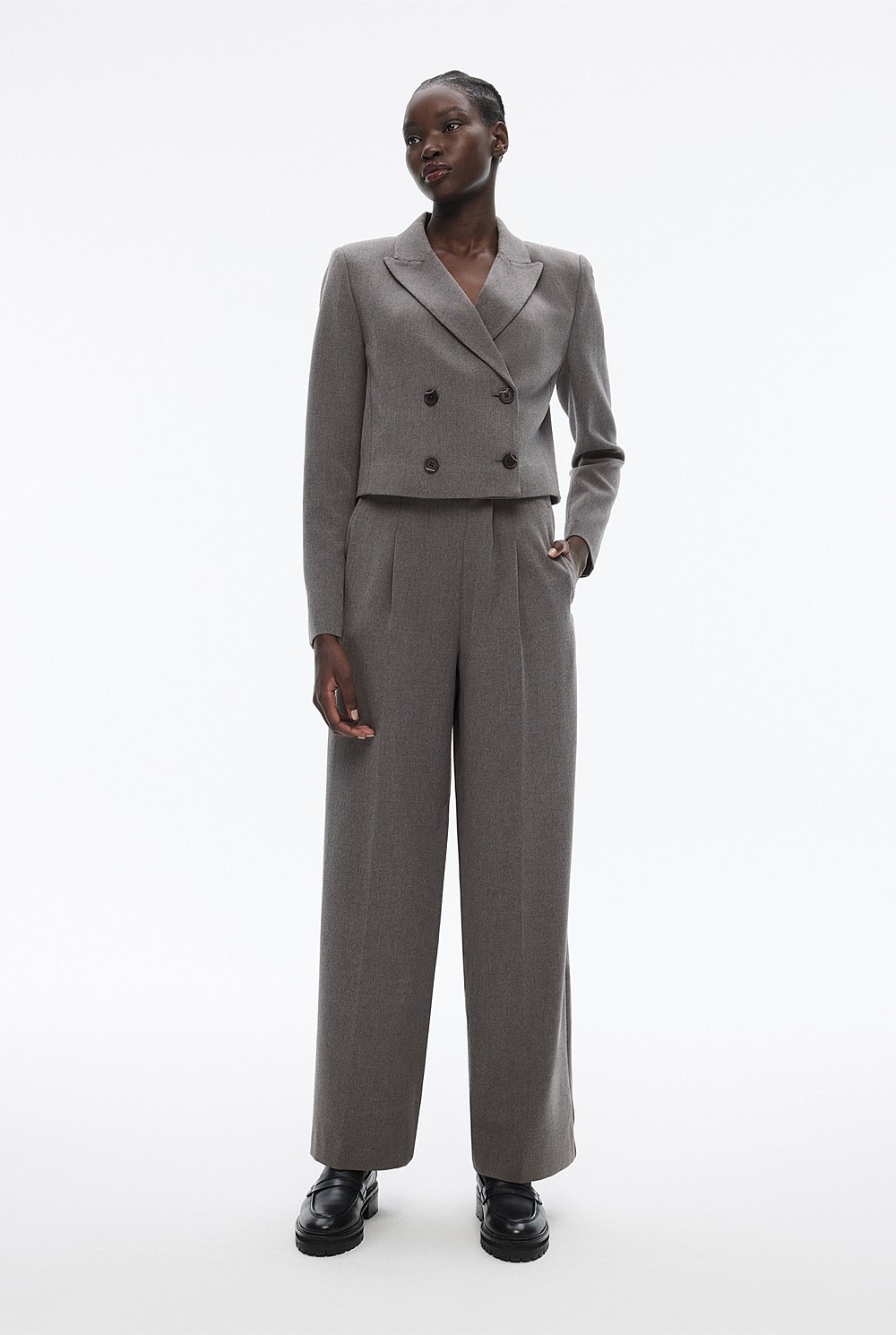 Waist Detail Wide Leg Trouser