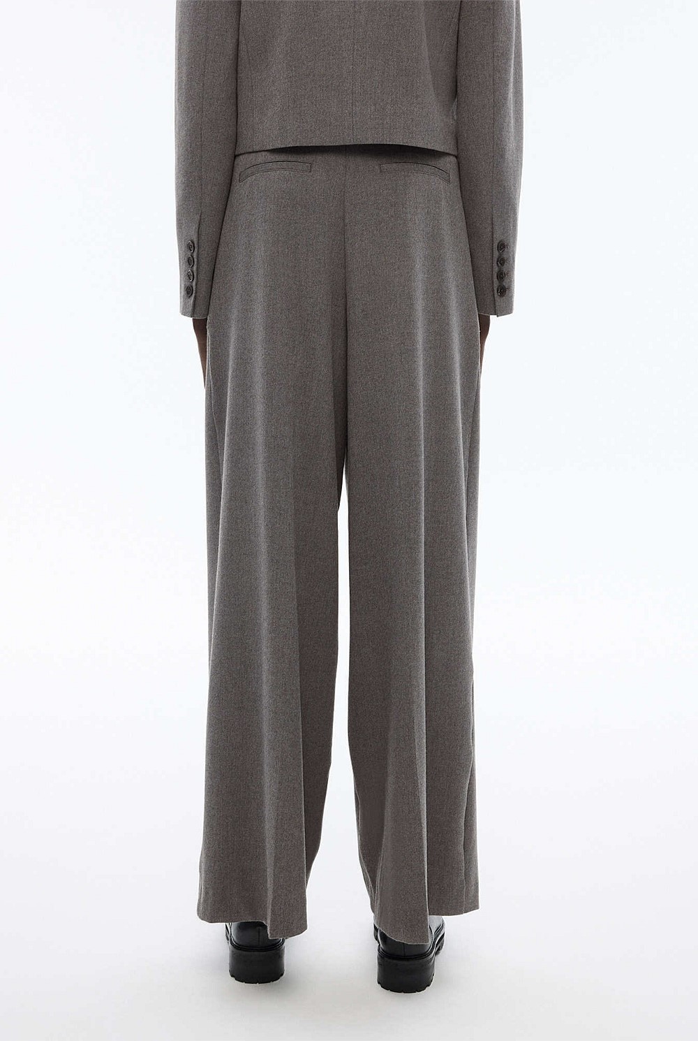 Waist Detail Wide Leg Trouser