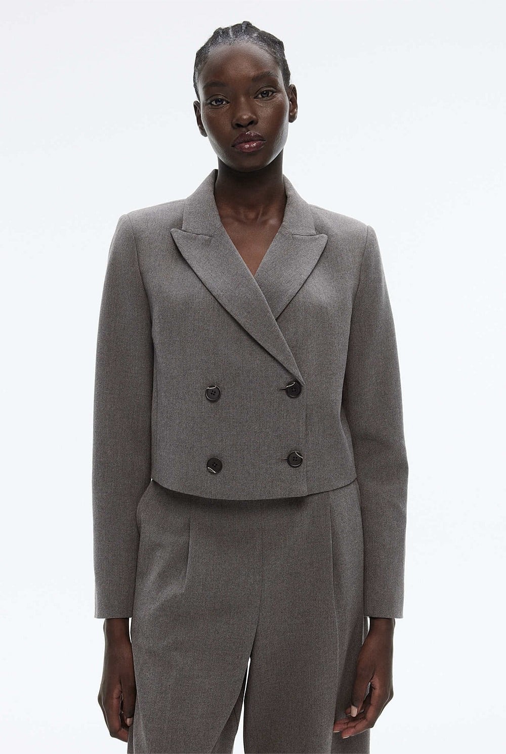 Cropped Double-Breasted Blazer
