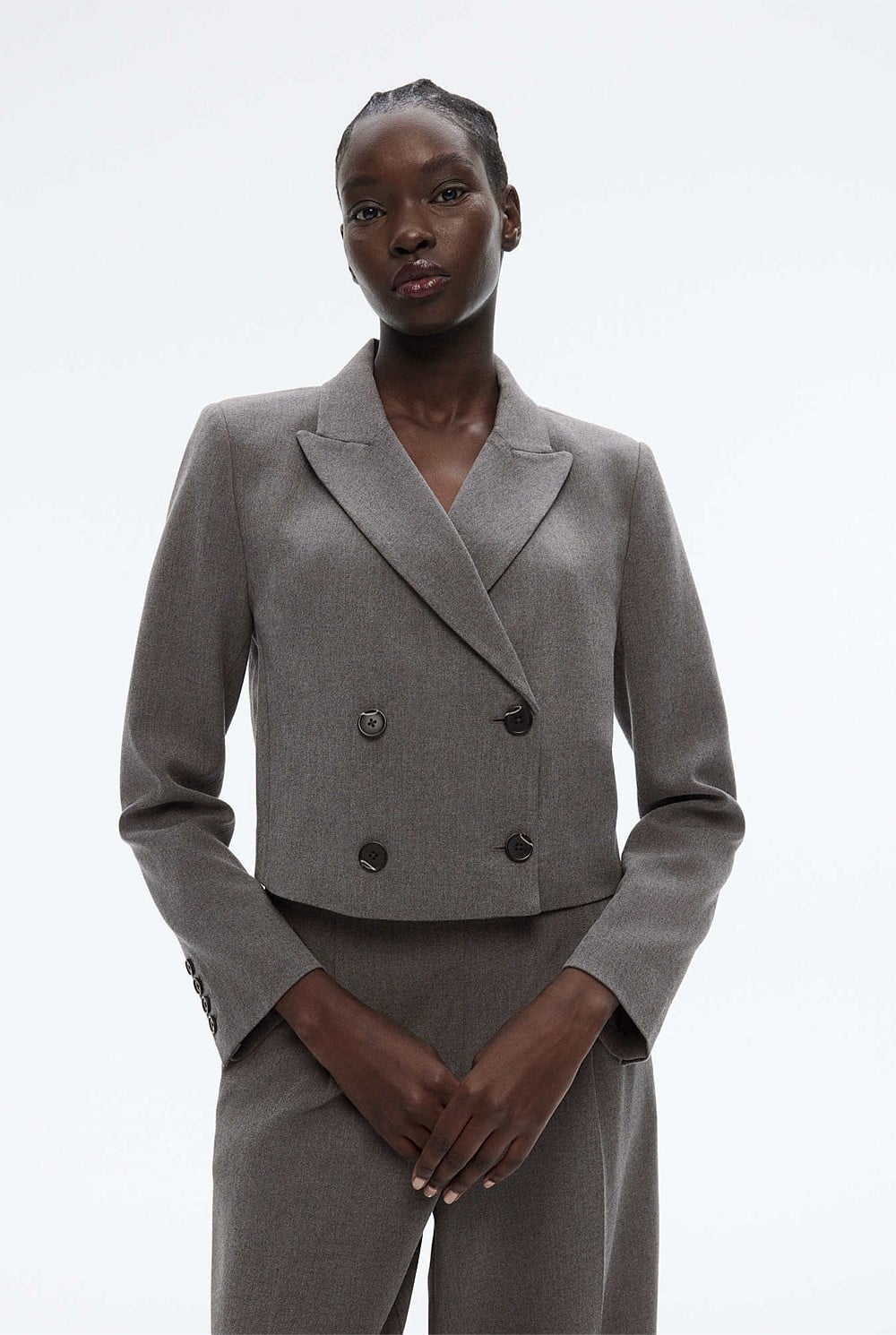 Cropped Double-Breasted Blazer