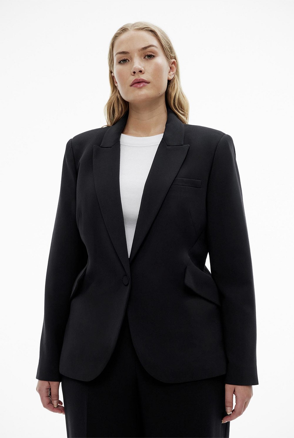 Seam Detail Single Breasted Blazer