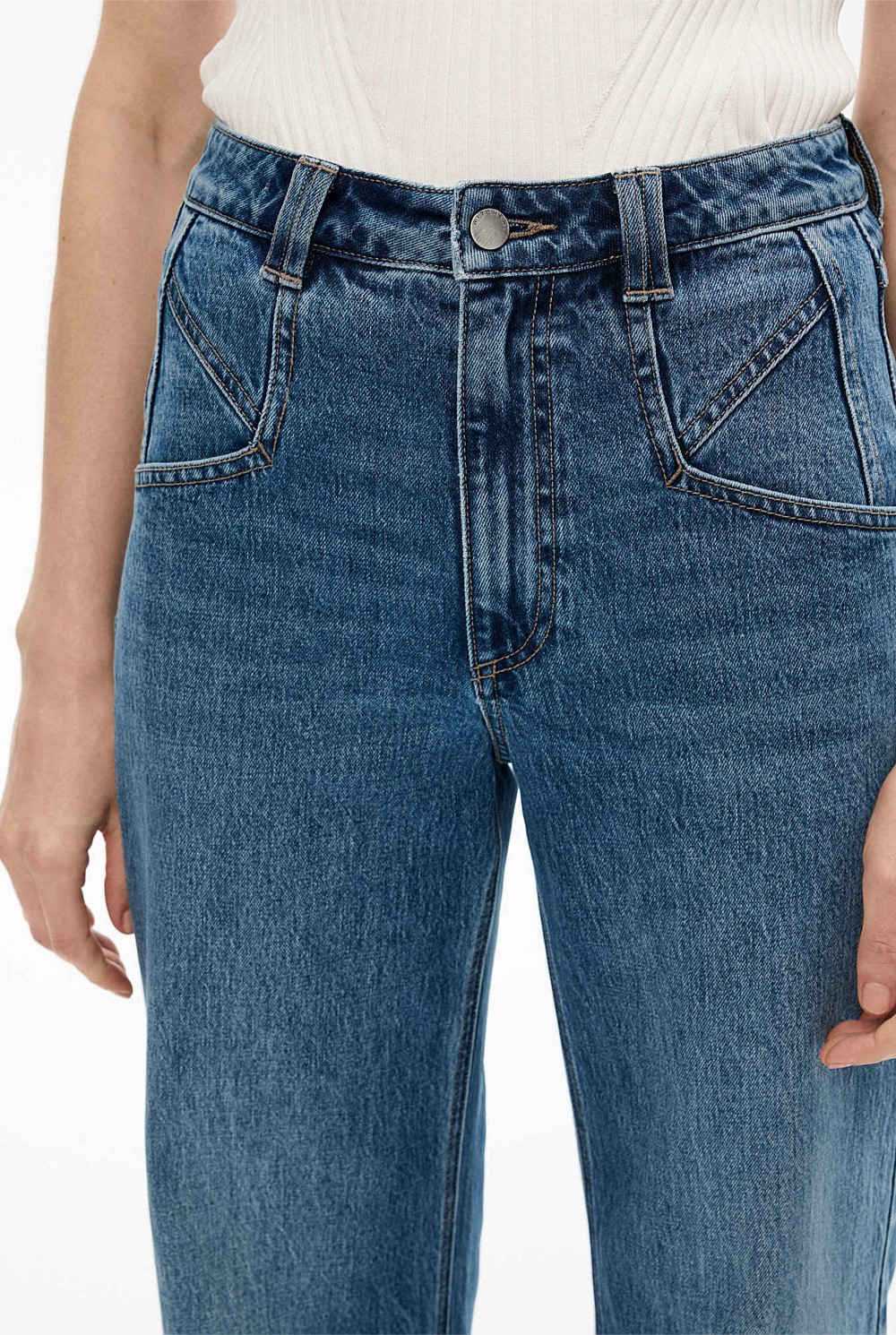 Wide Leg Angled Pocket Jean