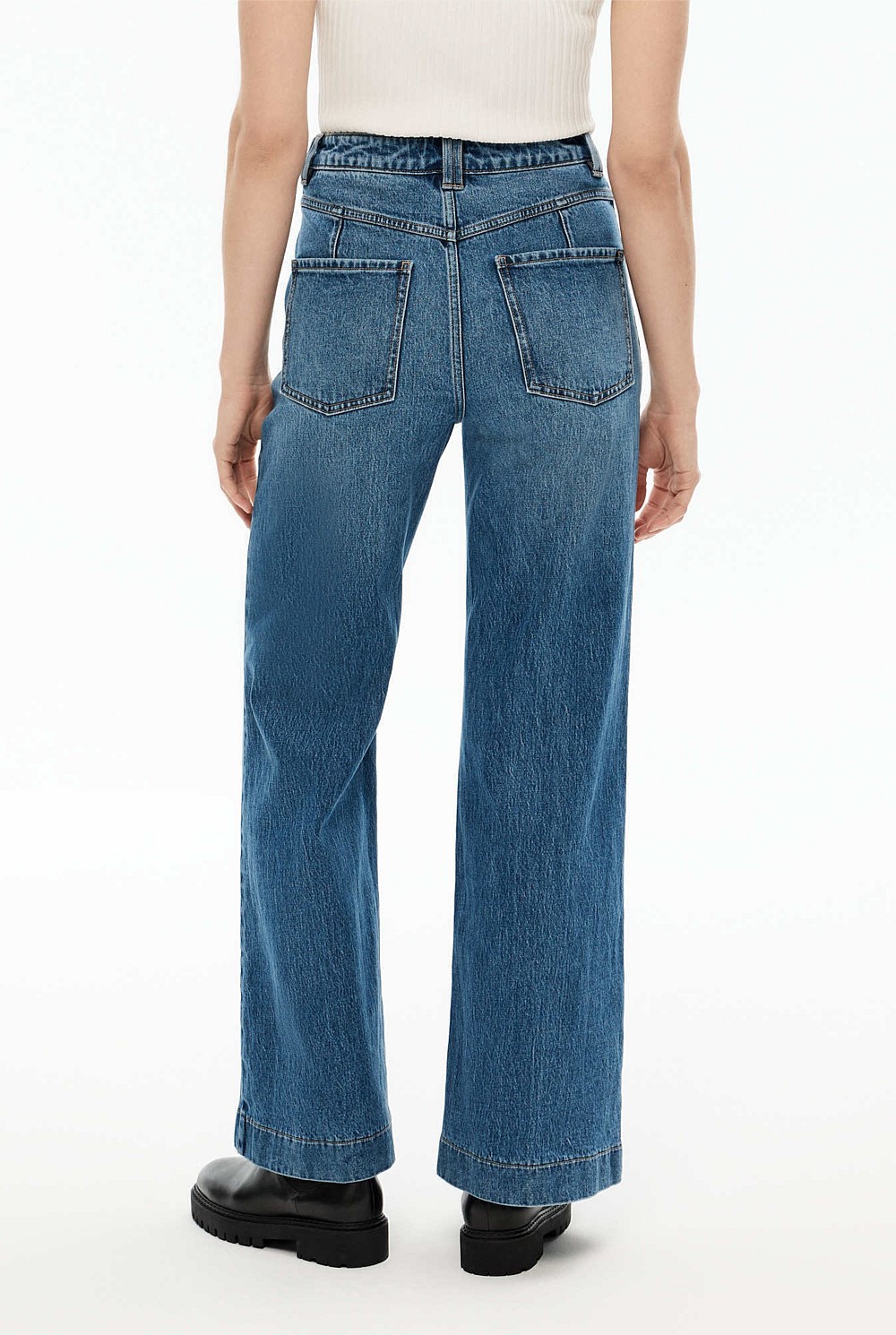 Wide Leg Angled Pocket Jean