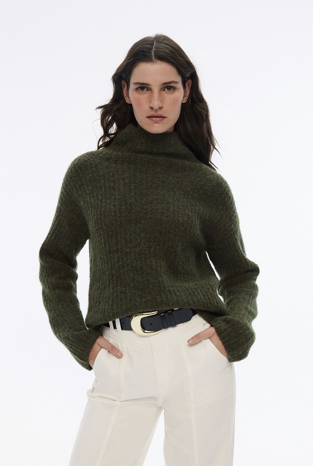 Mock Neck Slouch Knit