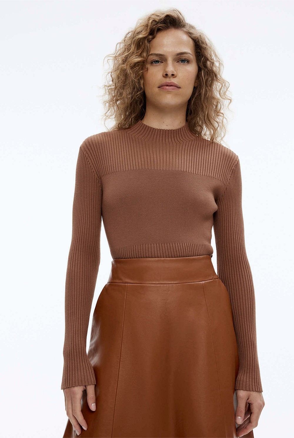 High Neck Textured Knit