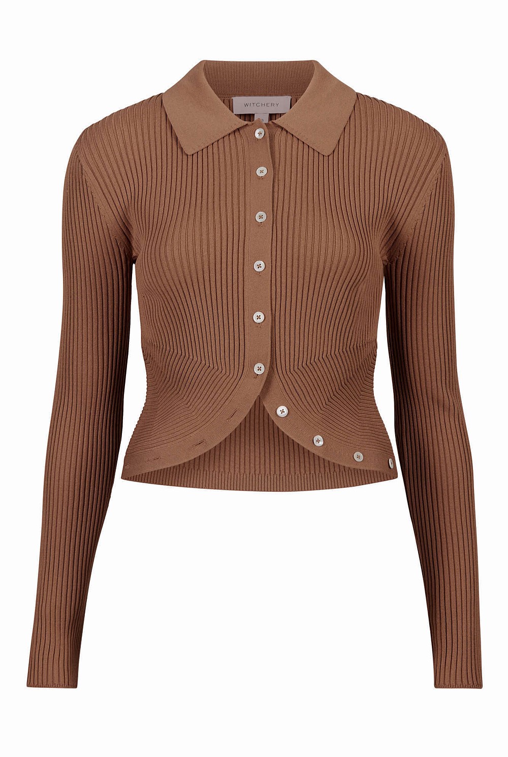 Crepe Button Through Crop