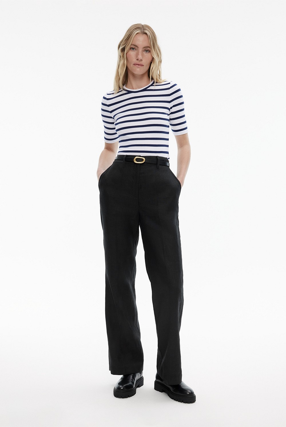 Stripe Crew Rib Tee