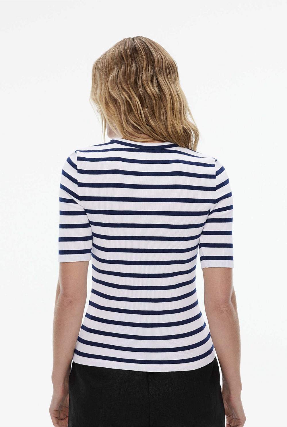 Stripe Crew Rib Tee