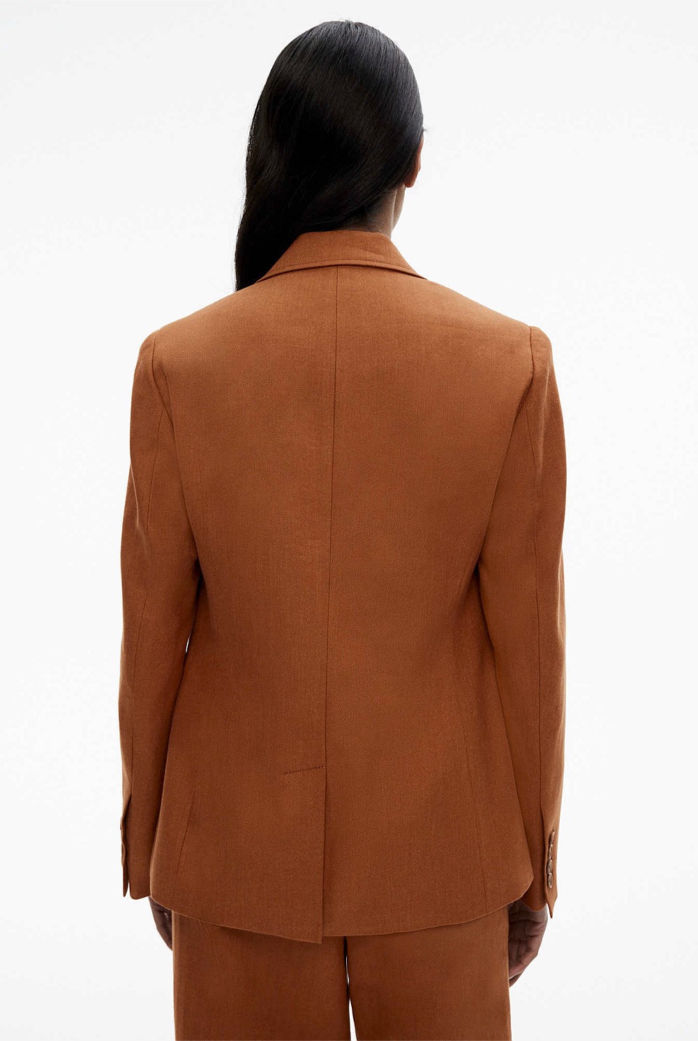 Cotton Linen Single-Breasted Blazer