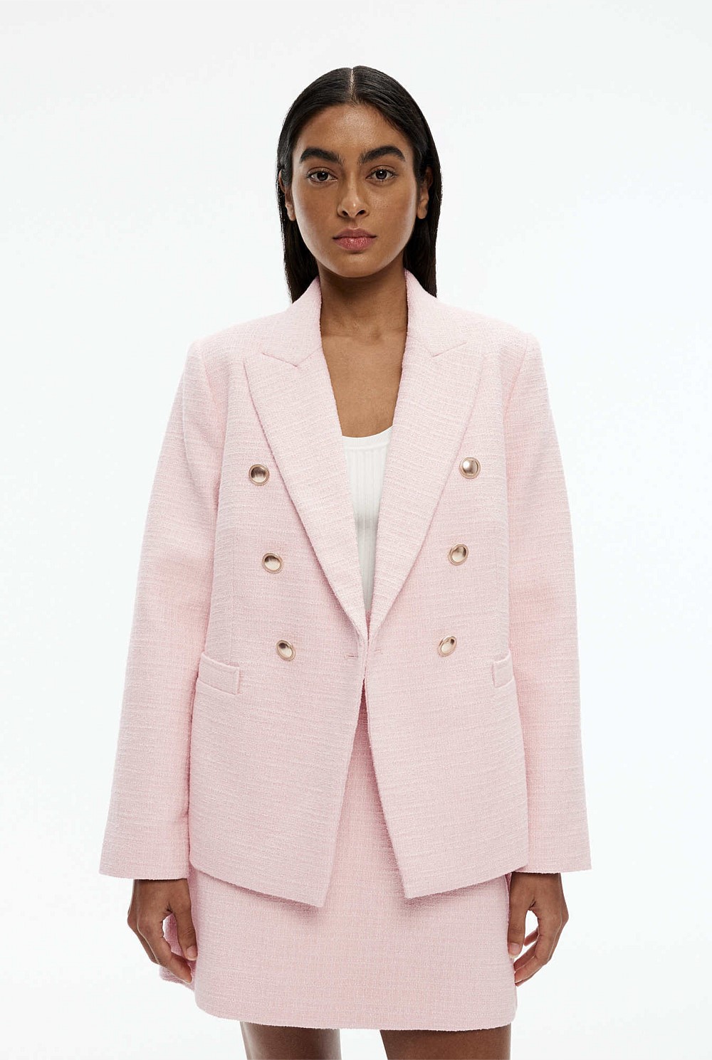 Boucle Double-Breasted Blazer