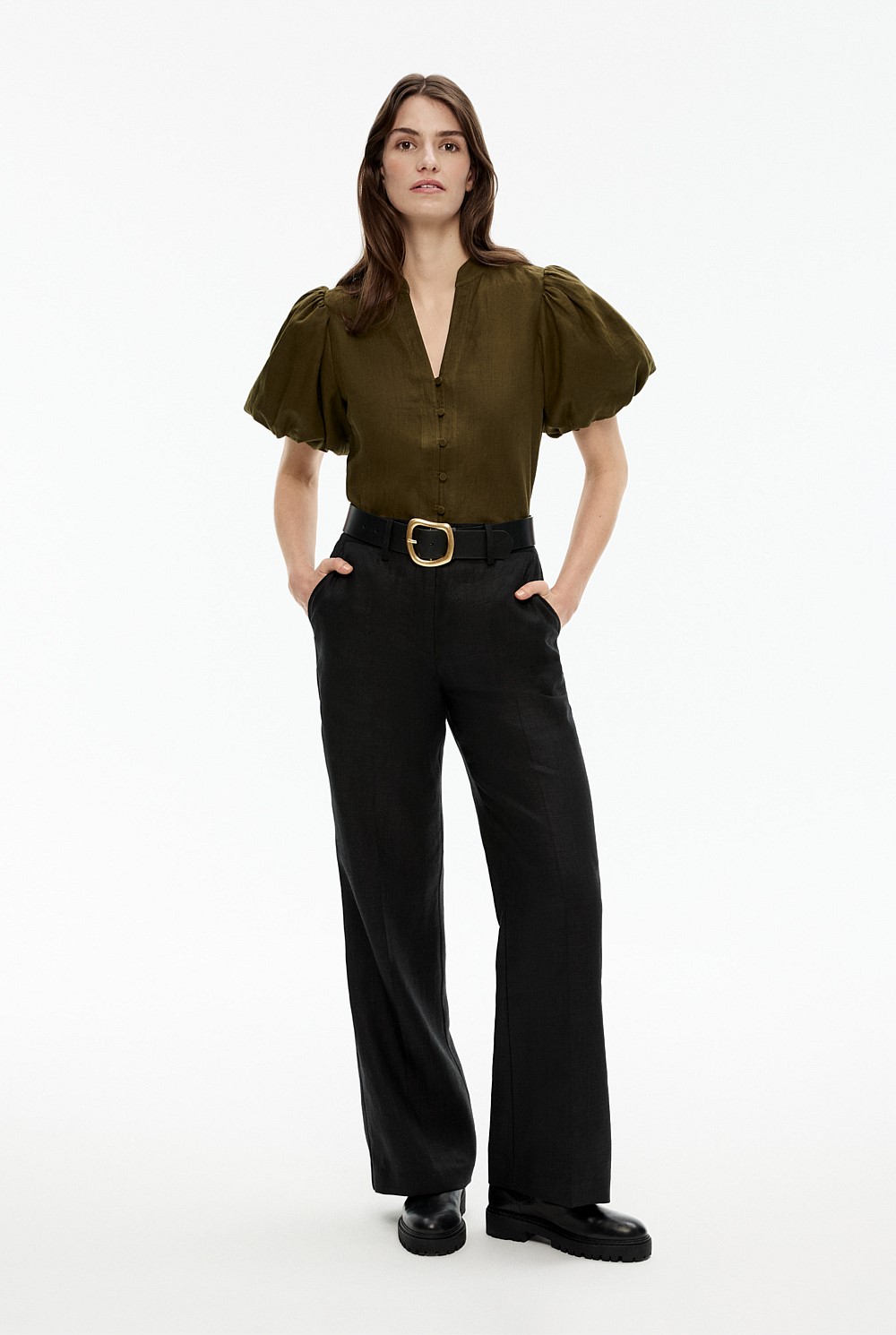 Hemp Puff Sleeve Blouse