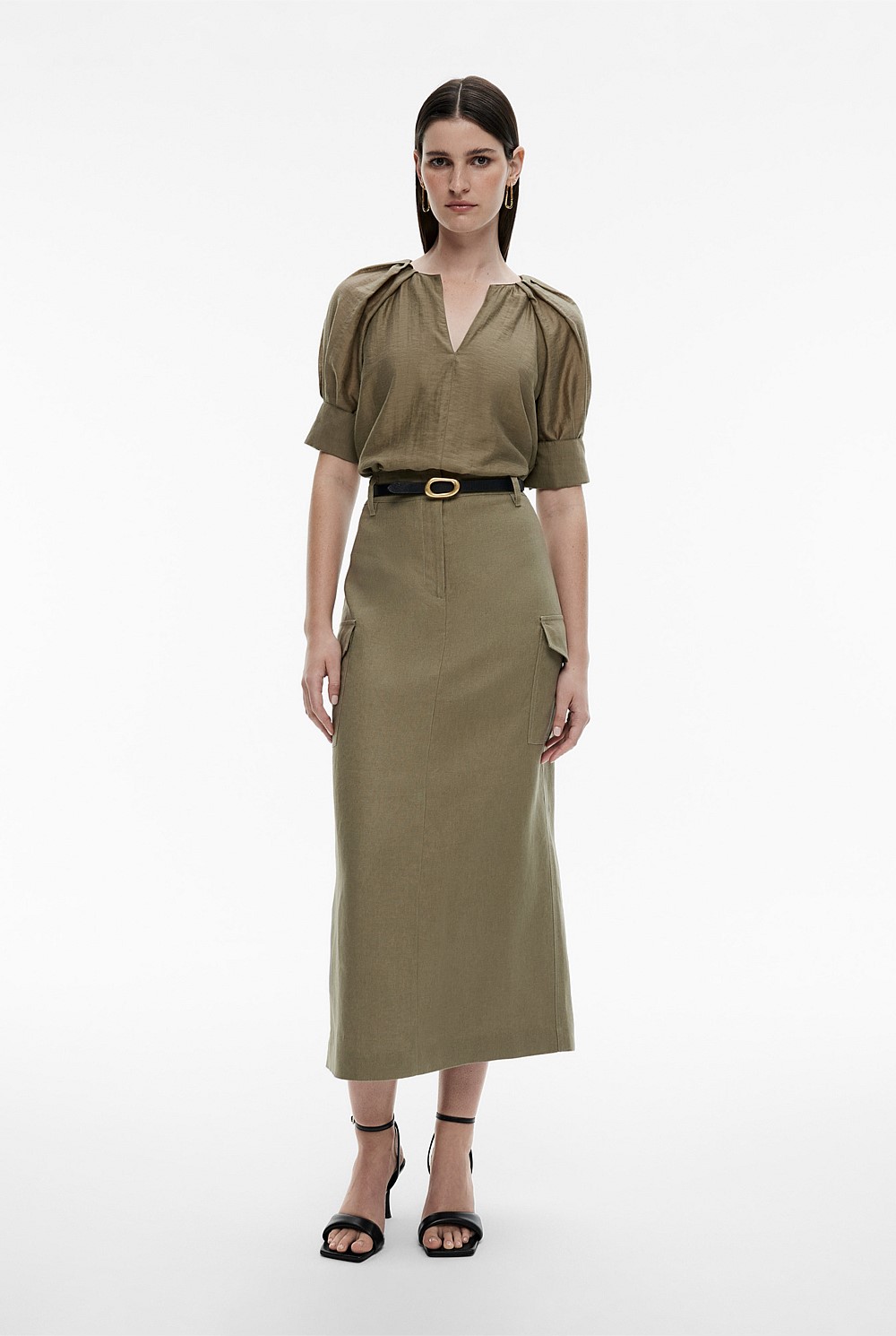 Pleat Detail Cuff Blouse