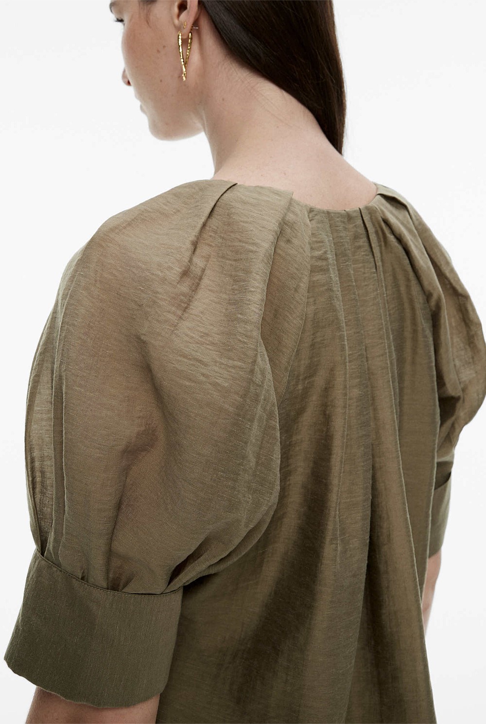 Pleat Detail Cuff Blouse