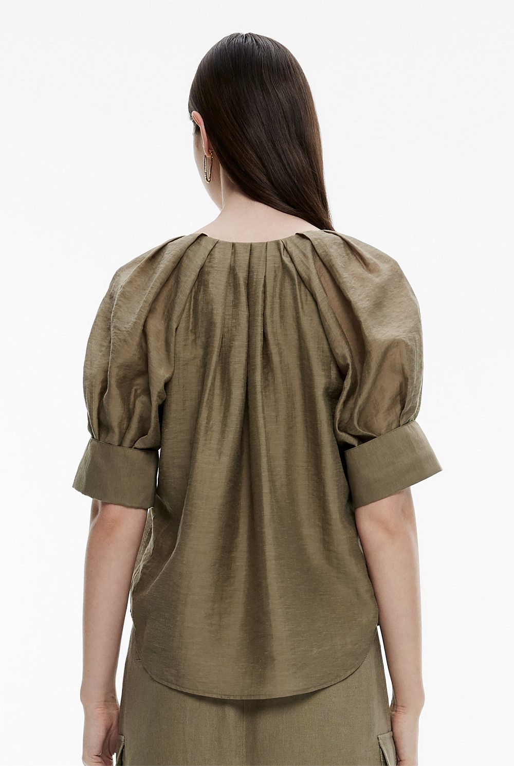Pleat Detail Cuff Blouse