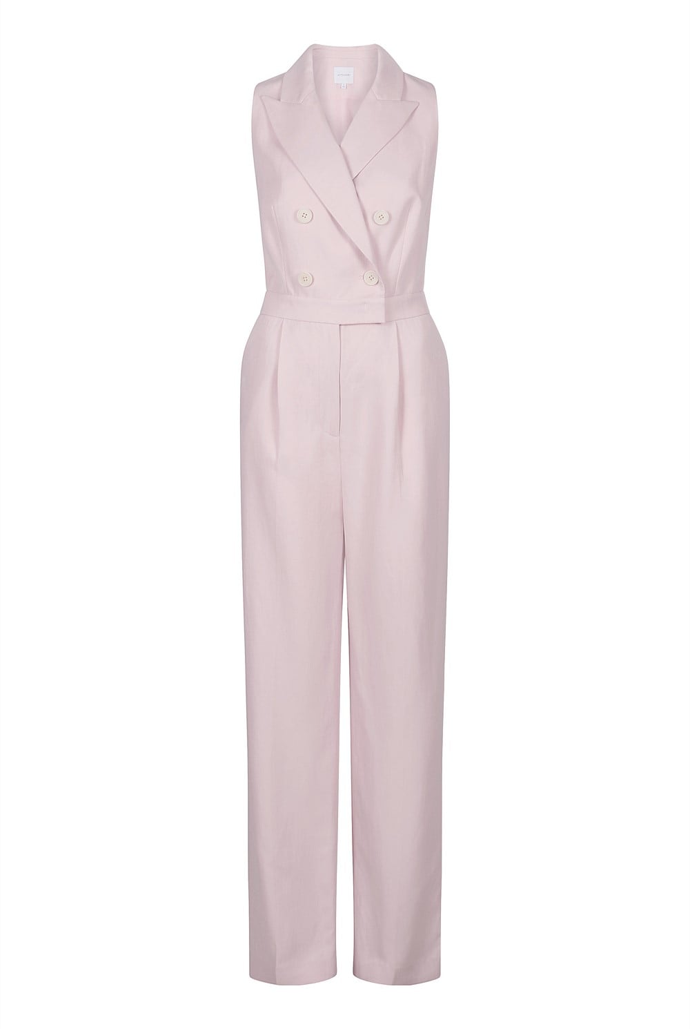 Linen Blend Tuxedo Jumpsuit