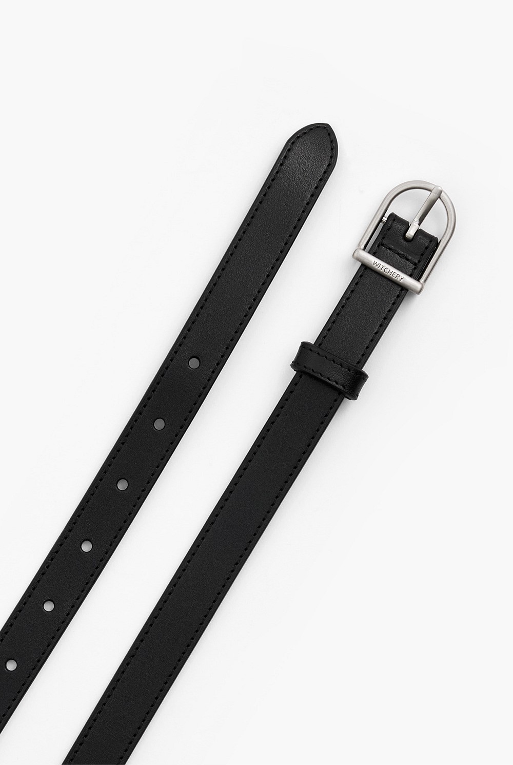 Curved Buckle Slim Belt