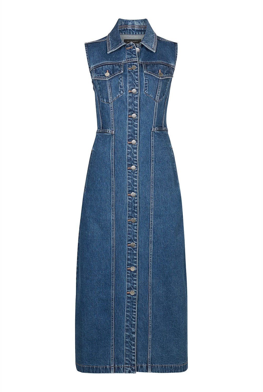 Denim Sleeveless Longline Dress