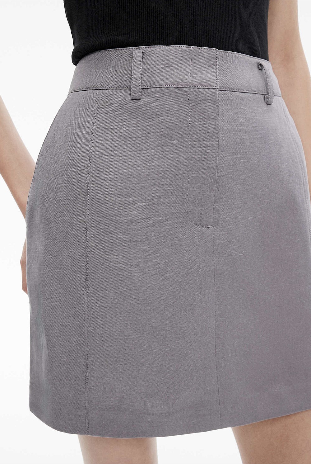 Linen Blend Mini Skirt