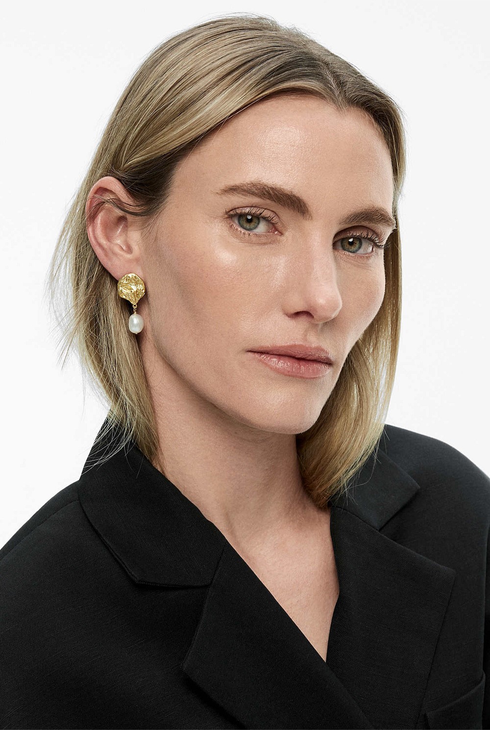 Molten Pearl Drop Earring