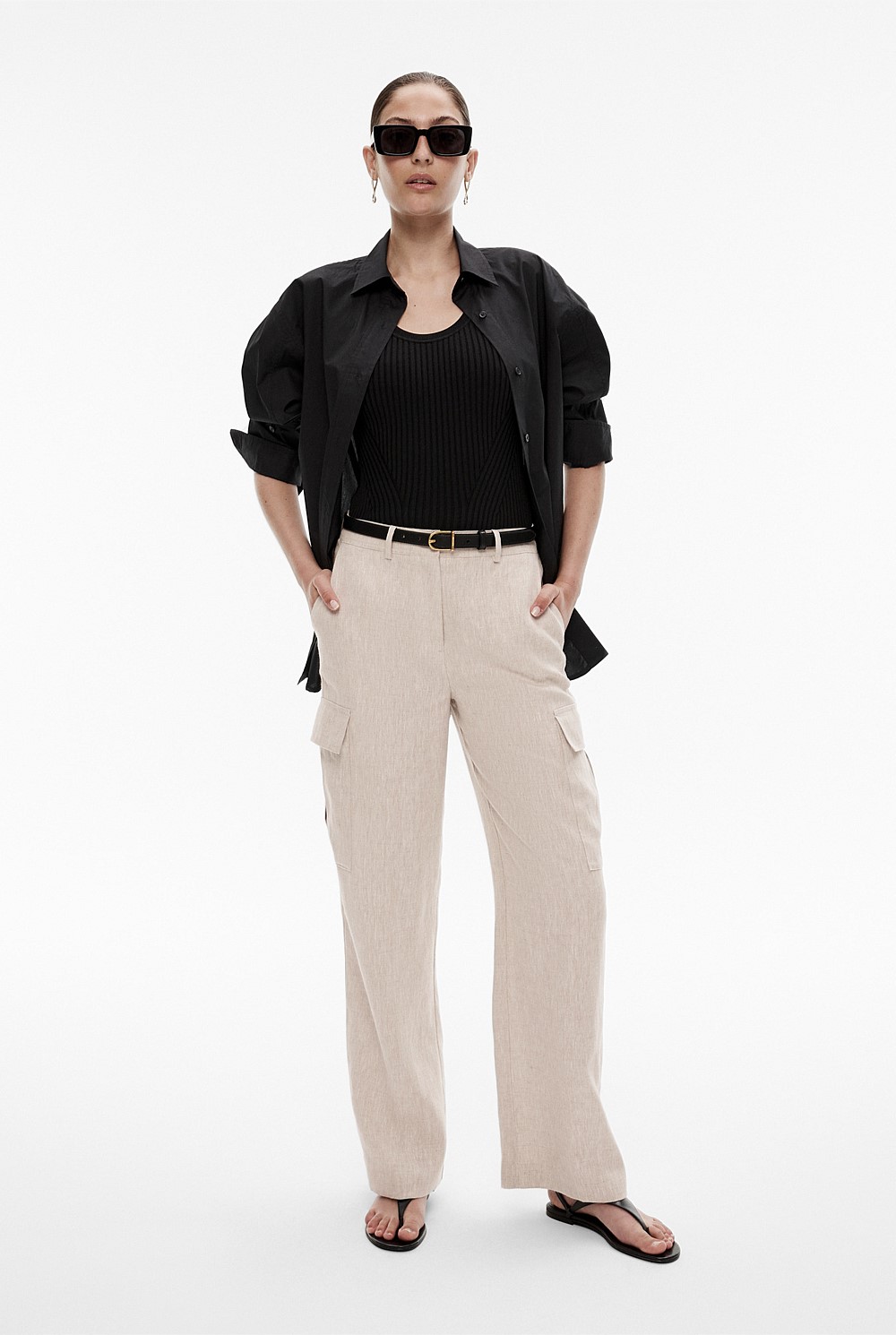 Linen Cargo Pocket Trouser