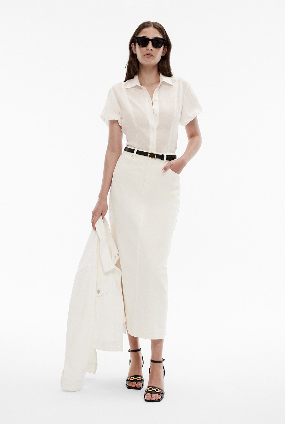 French Linen Seam Detail Blouse