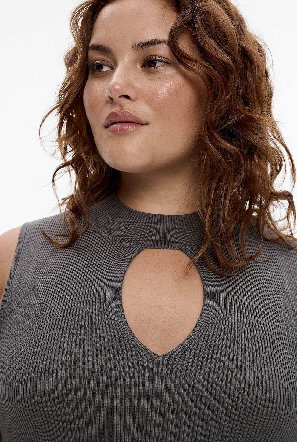 Keyhole Detail Knit Dress