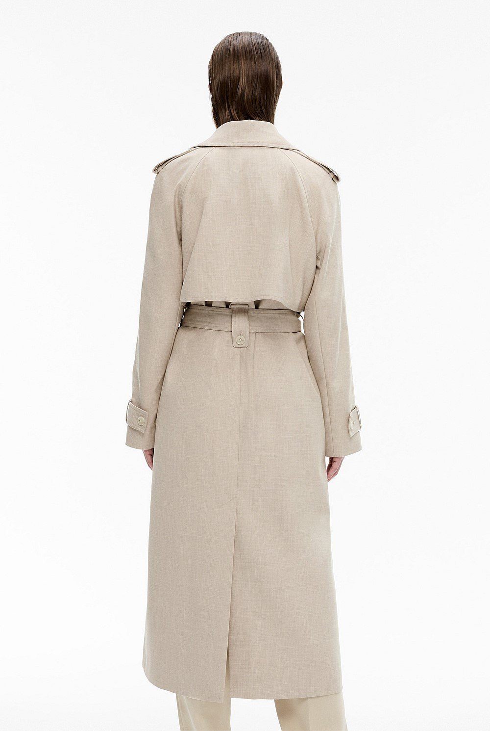 Yarn-Dye Draped Trench Coat